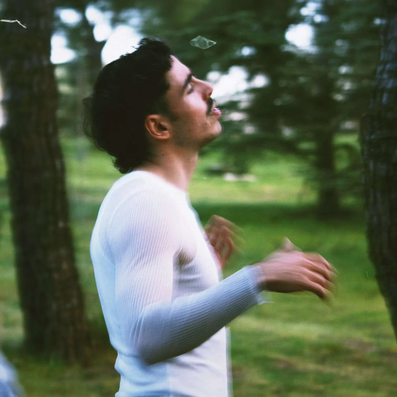 Fotografía de ivansan en el bosque grabando su videoclip "Peligro Constante"